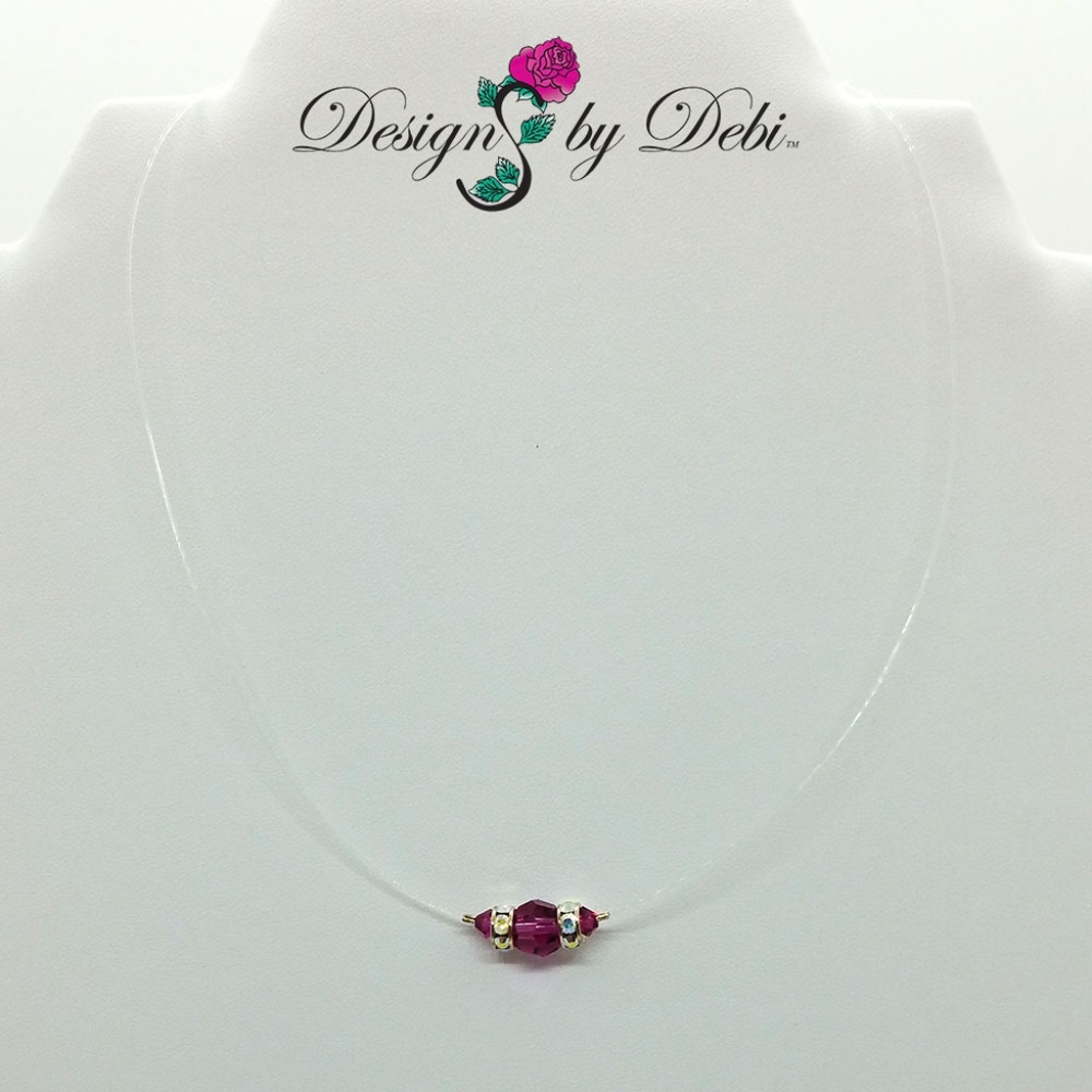 Fuchsia Swarovski Illusion Necklace magnetic clasp
